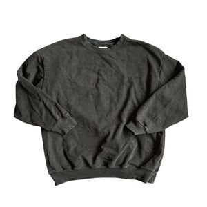 Aerie Classic Crewneck Black Sweatshirt Size Large